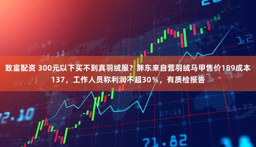 致富配资 300元以下买不到真羽绒服？胖东来自营羽绒马甲售价189成本137，工作人员称利润不超30％，有质检报告